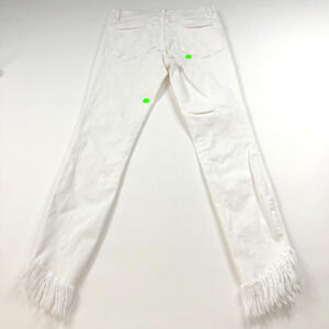 FRAME Le High Skinny 26 (Fits 26W 26L) Mid Rise Denim Jeans Frayed White